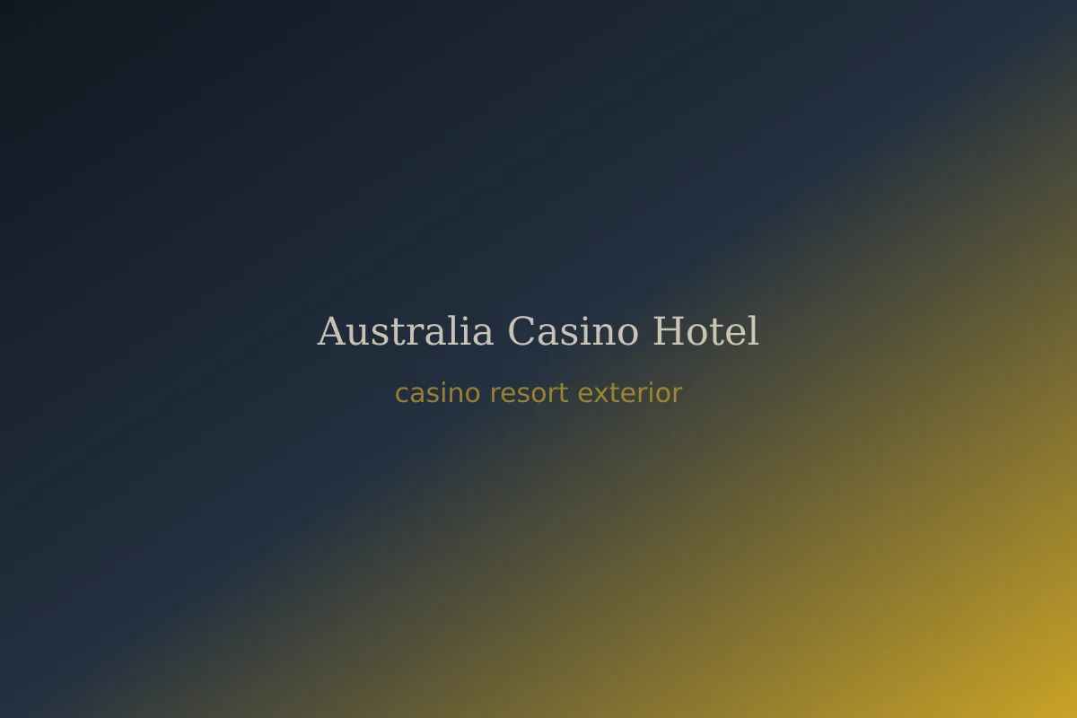 Exterior of an Australian casino resort with evening lighting